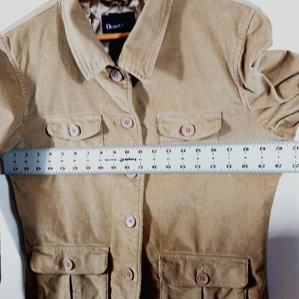Denim & Co. Women's Utility Jacket, Tan Corduroy, Size Large, Safari Barn Chore - Picture 11 of 15